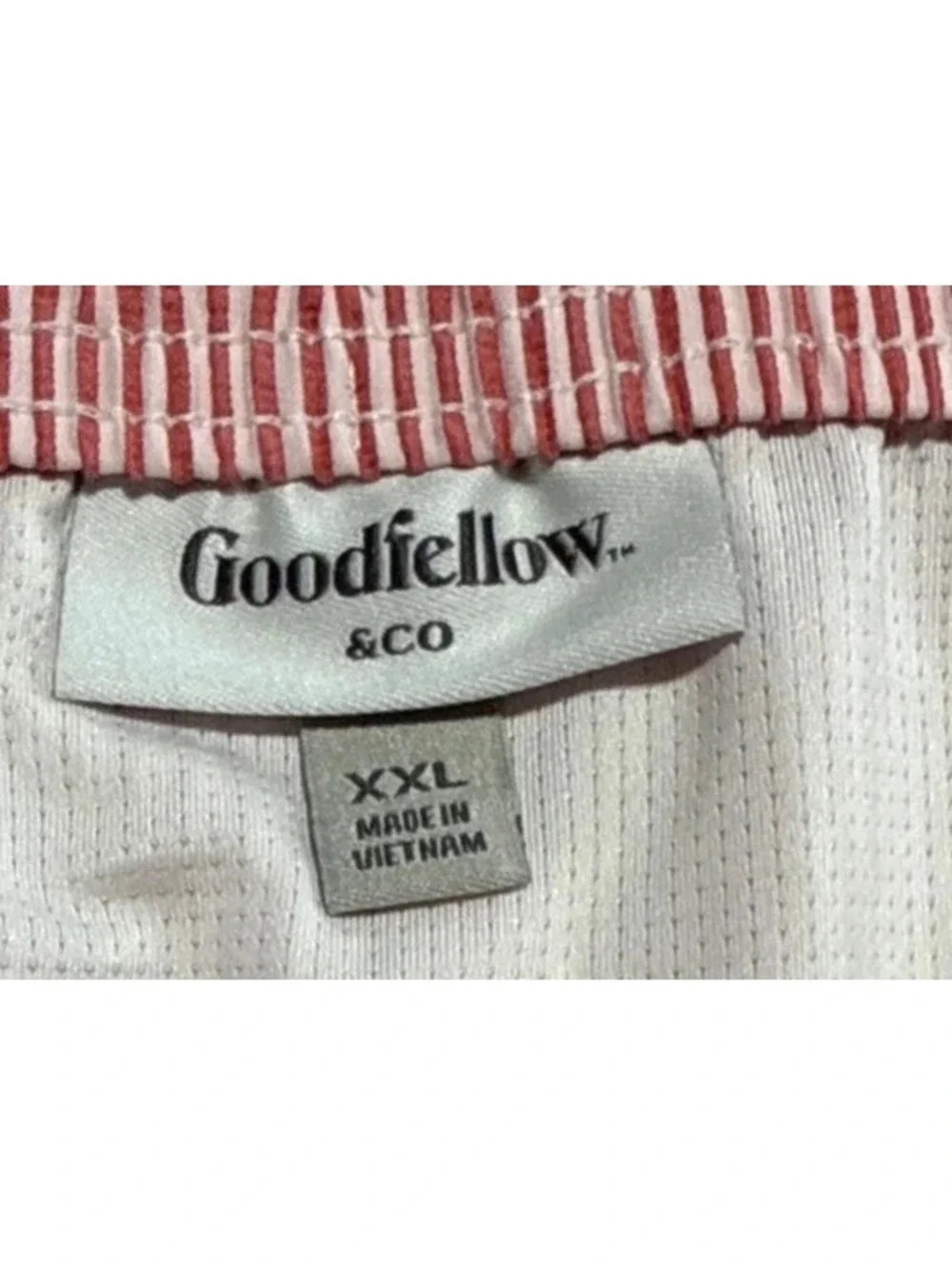 Goodfellow & Co Big and Tall Swim Trunks Red Stripe Seersucker Size 2XL NEW